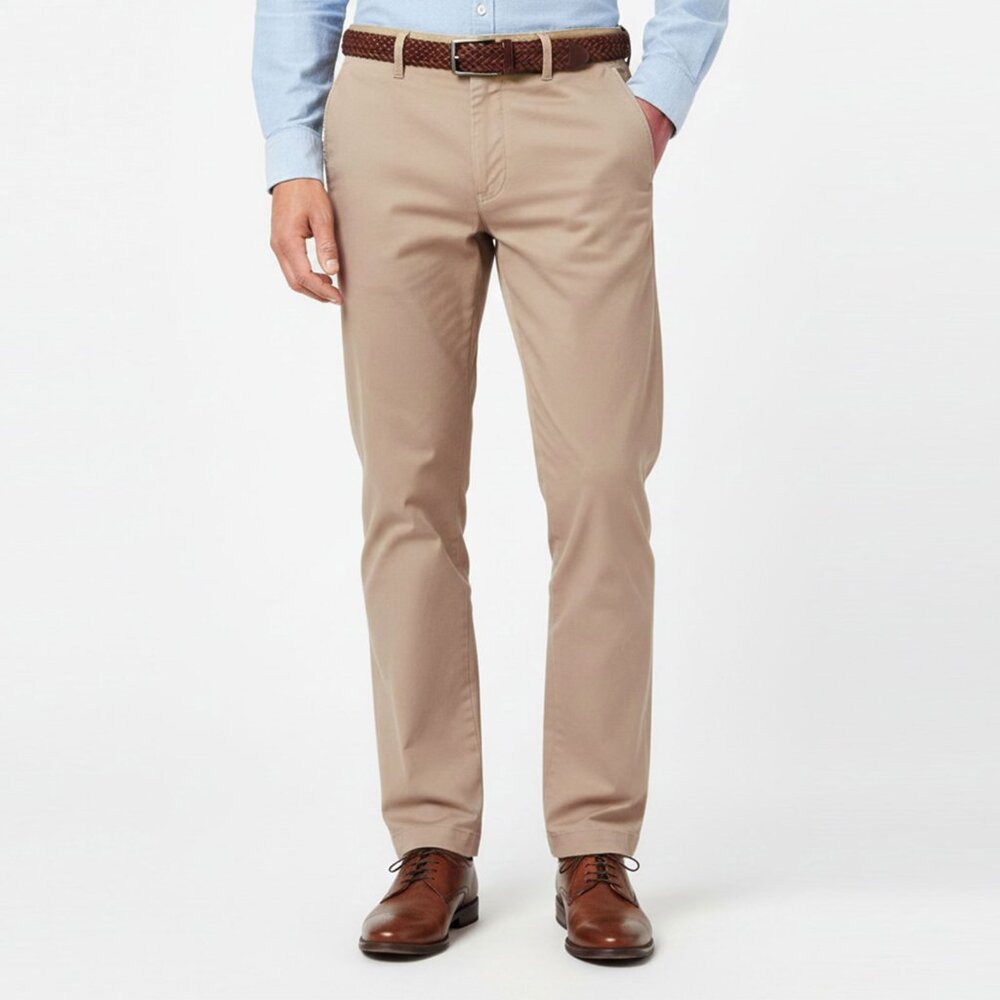 J.Crew Mens Bedford Khaki Pants 100% Cotton Slacks Tan Classic Office Golf